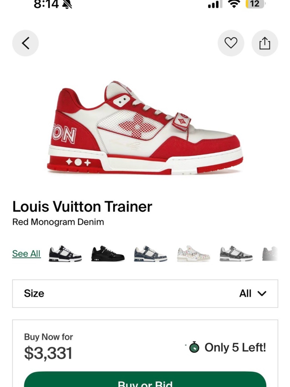 Louis Vuitton Red Trainers - Picture 5 of 5